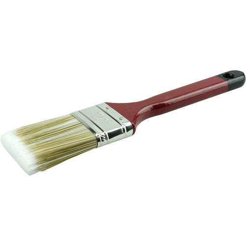 2″ Flat Sash Brush, Poly/Nylon Fill, 2-1/2″ Trim Length, Red Foam Handle - Caliber Tooling