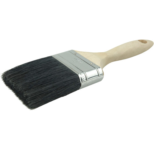 3″ Wall Paint Brush, Black China Bristle Fill, 3-1/4″ Trim Length, Sanded Wood Handle - Caliber Tooling