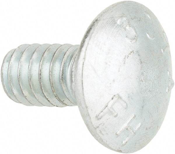 Value Collection - 1/4-20 UNC 1/2" Length Under Head, Standard Square Neck, Carriage Bolt - Grade 2 Steel, Zinc-Plated Finish - Caliber Tooling