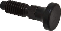 Gibraltar - 3/8-16, 3/4" Thread Length, 1/4" Max Plunger Diam, 0.25 Lb Init to 2 Lb Final End Force, Knob Handle Plunger - Delrin Knob, 0.94" Body Length, 3/4" Length Under Head/Shoulder, 0.19" Plunger Projection - Caliber Tooling