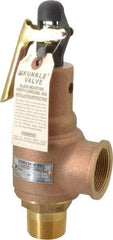 Midwest Control - 1-1/4" Inlet, 1-1/2" Outlet, ASME Safety Relief Valve - 150 Max psi, Bronze, 1,602 Cubic' per Min - Caliber Tooling