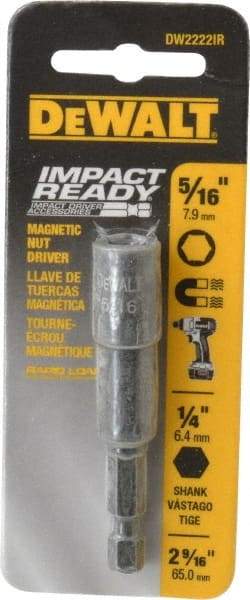 DeWALT - 5/16" Magnetic Nutsetter - 1/4" Hex Drive, 2-9/16" OAL - Caliber Tooling