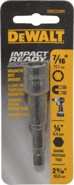 DeWALT - 7/16" Magnetic Nutsetter - 1/4" Hex Drive, 2-9/16" OAL - Caliber Tooling