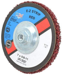 Camel Grinding Wheels - 7" Very Coarse Grade Silicon Carbide Deburring Disc - 5/8-11 Threaded Center Hole, Arbor Connection, Red, 7,000 Max RPM - Caliber Tooling