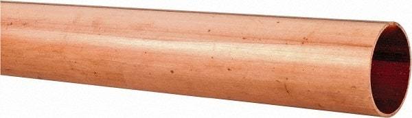 Mueller Industries - 2' Long, 1-1/8" OD x 1" ID, Grade C12200 Copper Water (M) Tube - 0.035" Wall Thickness, 0.464 Ft/Lb - Caliber Tooling