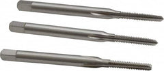 Cleveland - #3-48 UNC, 3 Flute, Bottoming, Plug & Taper, Bright Finish, High Speed Steel Tap Set - Right Hand Cut, 1-13/16" OAL, 1/2" Thread Length - Caliber Tooling