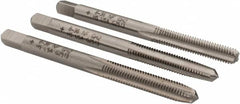 Cleveland - #8-36 UNF, 4 Flute, Bottoming, Plug & Taper, Bright Finish, High Speed Steel Tap Set - Right Hand Cut, 2-1/8" OAL, 0.38" Thread Length - Caliber Tooling