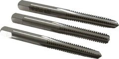 Cleveland - 1/4-20 UNC, 4 Flute, Bottoming, Plug & Taper, Bright Finish, High Speed Steel Tap Set - Right Hand Cut, 63.5mm OAL, 0.63" Thread Length - Caliber Tooling