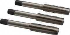 Cleveland - 7/16-20 UNF, 4 Flute, Bottoming, Plug & Taper, Bright Finish, High Speed Steel Tap Set - Right Hand Cut, 3-5/32" OAL, 0.88" Thread Length - Caliber Tooling