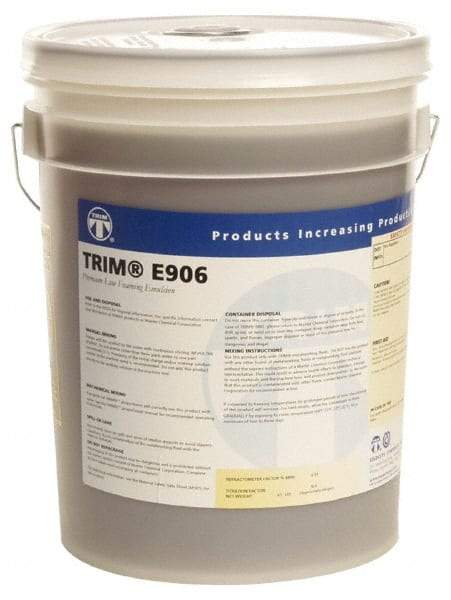 Master Fluid Solutions - Trim E906, 5 Gal Pail Cutting & Grinding Fluid - Water Soluble, For Gear Hobbing, Heavy-Duty Broaching, Machining, Surface/Pocket/Thread Milling - Caliber Tooling