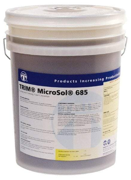 Master Fluid Solutions - Trim MicroSol 685, 5 Gal Pail Cutting & Grinding Fluid - Semisynthetic, For Machining - Caliber Tooling