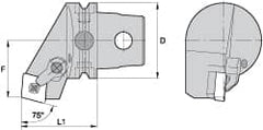 Kennametal - Left Hand Cut, Size KM63, CN.. Insert Compatiblity, External Modular Turning & Profiling Cutting Unit Head - 38mm Ctr to Cutting Edge, 60mm Head Length, Through Coolant, Series Kenloc - Caliber Tooling