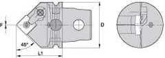 Kennametal - Neutral Cut, Size KM63, SN.. Insert Compatiblity, External Modular Turning & Profiling Cutting Unit Head - 60mm Head Length, Through Coolant, Series Kenloc - Caliber Tooling