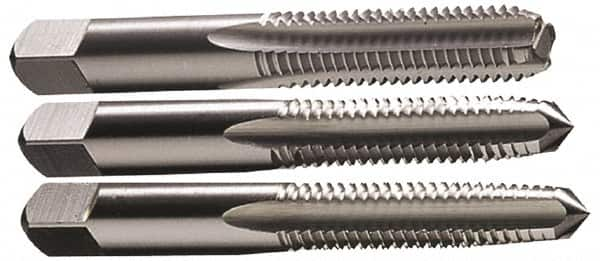 Hertel - #0-80 UNF, 2 Flute, Bottoming, Plug & Taper, Bright Finish, High Speed Steel Tap Set - 1-5/8" OAL, 2B/3B Class of Fit - Caliber Tooling