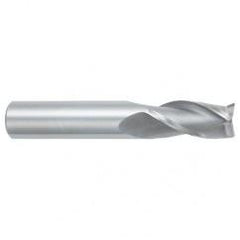 22mm Dia. x 102mm Overall Length 3-Flute Square End Solid Carbide SE End Mill-Round Shank-Center Cutting-Uncoated - Caliber Tooling