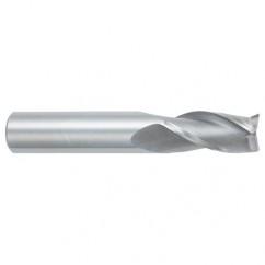 14mm Dia. x 89mm Overall Length 3-Flute Square End Solid Carbide SE End Mill-Round Shank-Center Cutting-Uncoated - Caliber Tooling