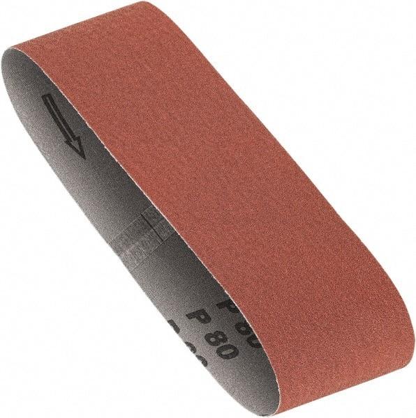 Porter-Cable - 3" Wide x 21" OAL, 80 Grit, Zirconia Alumina Abrasive Belt - Zirconia Alumina, Medium, Coated, X Weighted Cloth Backing, Dry - Caliber Tooling