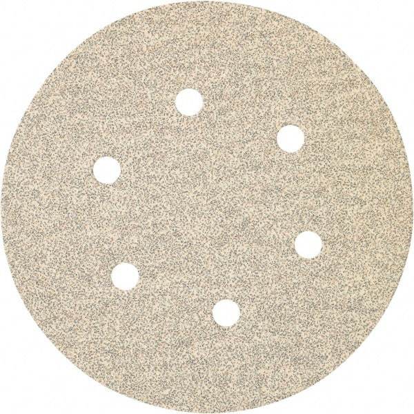 Porter-Cable - 6" Diam, 180 Grit Zirconia Alumina Adhesive PSA Disc - Very Fine Grade, Tan, C Weighted Backing, Flexible, 13,000 Max RPM - Caliber Tooling