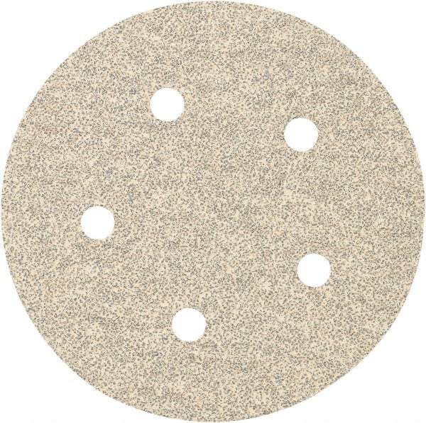 Porter-Cable - 5" Diam, 100 Grit Zirconia Alumina Adhesive PSA Disc - Fine Grade, Tan, C Weighted Backing, Flexible, 13,000 Max RPM - Caliber Tooling