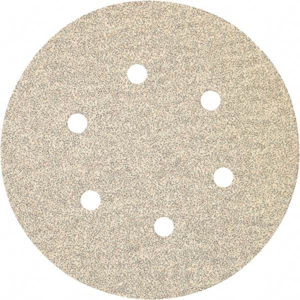 Porter-Cable - 6" Diam, 80 Grit Zirconia Alumina Adhesive PSA Disc - Medium Grade, Tan, C Weighted Backing, Flexible, 13,000 Max RPM - Caliber Tooling