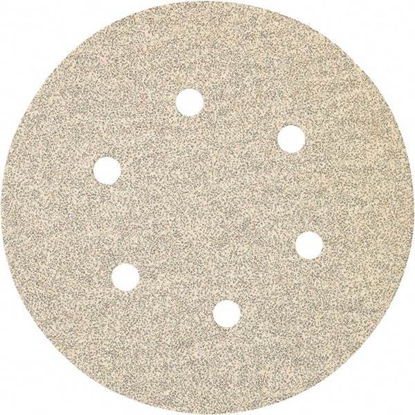 Porter-Cable - 6" Diam, 40 Grit Zirconia Alumina Adhesive PSA Disc - Coarse Grade, Tan, C Weighted Backing, Flexible, 13,000 Max RPM - Caliber Tooling