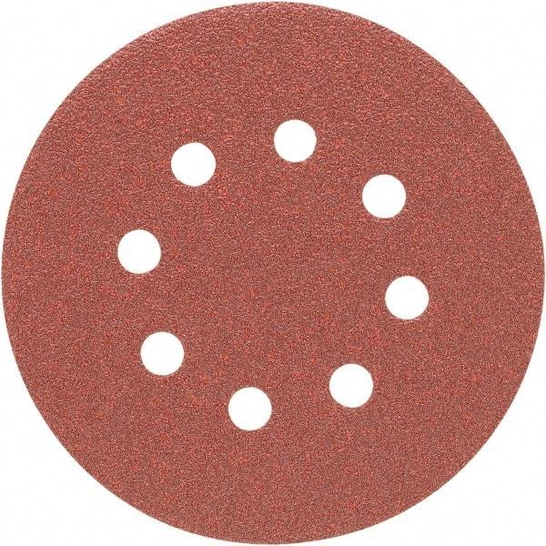 Porter-Cable - 5" Diam, 120 Grit Zirconia Alumina Adhesive PSA Disc - Fine Grade, Tan, C Weighted Backing, Flexible, 13,000 Max RPM - Caliber Tooling