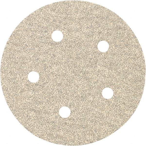 Porter-Cable - 5" Diam, 120 Grit Zirconia Alumina Adhesive PSA Disc - Fine Grade, Tan, C Weighted Backing, Flexible, 13,000 Max RPM - Caliber Tooling