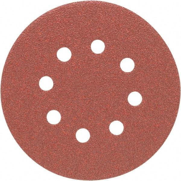 Porter-Cable - 5" Diam, 180 Grit Zirconia Alumina Adhesive PSA Disc - Very Fine Grade, Tan, C Weighted Backing, Flexible, 13,000 Max RPM - Caliber Tooling