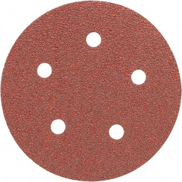 Porter-Cable - 5" Diam, 180 Grit Aluminum Oxide Adhesive PSA Disc - Very Fine Grade, Tan, C Weighted Backing, Flexible, 13,000 Max RPM - Caliber Tooling