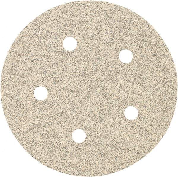 Porter-Cable - 5" Diam, 80 Grit Zirconia Alumina Adhesive PSA Disc - Medium Grade, Tan, C Weighted Backing, Flexible, 13,000 Max RPM - Caliber Tooling