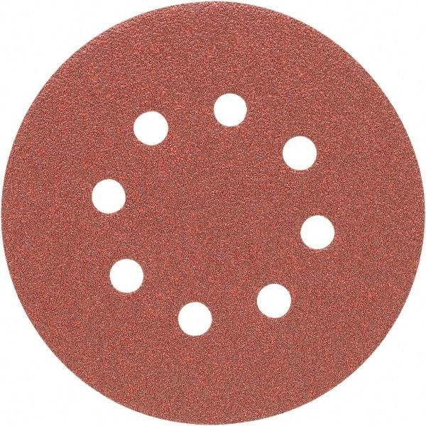 Porter-Cable - 5" Diam, 40 Grit Zirconia Alumina Adhesive PSA Disc - Coarse Grade, Tan, C Weighted Backing, Flexible, 13,000 Max RPM - Caliber Tooling