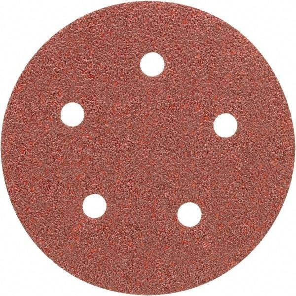 Porter-Cable - 5" Diam, 120 Grit Aluminum Oxide Adhesive PSA Disc - Fine Grade, Tan, C Weighted Backing, Flexible, 13,000 Max RPM - Caliber Tooling