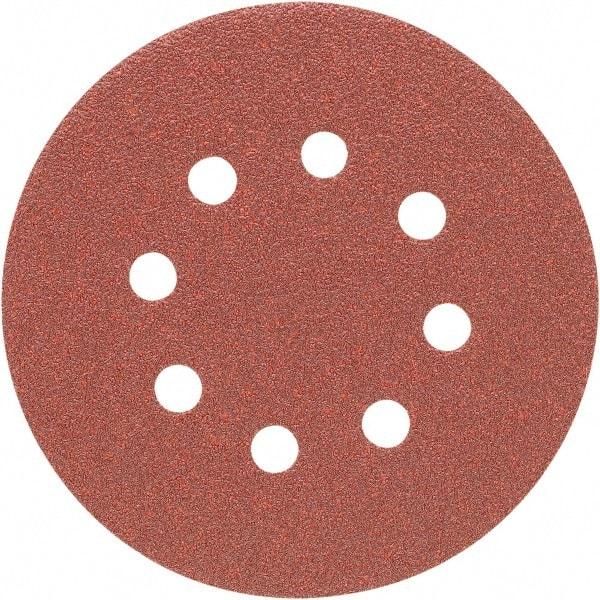 Porter-Cable - 5" Diam, 180 Grit Aluminum Oxide Adhesive PSA Disc - Very Fine Grade, Tan, C Weighted Backing, Flexible, 13,000 Max RPM - Caliber Tooling