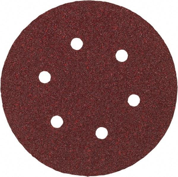 Porter-Cable - 6" Diam, 100 Grit Aluminum Oxide Adhesive PSA Disc - Fine Grade, Tan, C Weighted Backing, Flexible, 13,000 Max RPM - Caliber Tooling