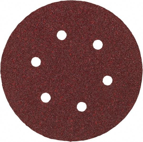 Porter-Cable - 6" Diam, 220 Grit Aluminum Oxide Adhesive PSA Disc - Very Fine Grade, Tan, C Weighted Backing, Flexible, 13,000 Max RPM - Caliber Tooling