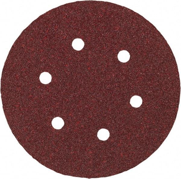 Porter-Cable - 6" Diam, 220 Grit Aluminum Oxide Adhesive PSA Disc - Very Fine Grade, Tan, C Weighted Backing, Flexible, 13,000 Max RPM - Caliber Tooling