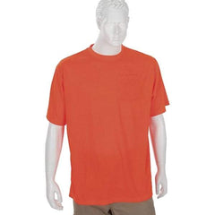 Ergodyne - Size 5XL, Orange, High Visibility, Short Sleeve T-Pocket, - 1 Pocket, Polyester - Caliber Tooling