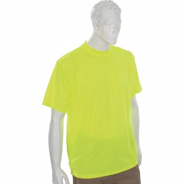 Ergodyne - Size 4XL, Lime, High Visibility, Short Sleeve T-Pocket, - 1 Pocket, Polyester - Caliber Tooling