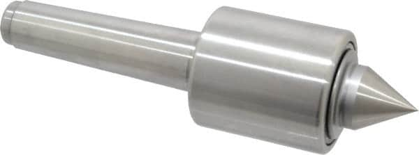 Made in USA - MT4 Taper Shank, 2-1/2" Head Diam 2,890 Lb Capacity Live Center - 2-11/16" Head Length, 1-1/4" Point Diam, 1-1/2" Point Len, 8-5/8" OAL, Standard Point - Caliber Tooling