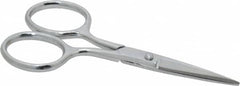 Heritage Cutlery - 1-3/8" LOC, 4" OAL Chrome Plated Double Sharp Point Scissors - Right Hand, Metal Straight Handle, For Sewing - Caliber Tooling