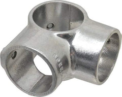 Hollaender - 1-1/2" Pipe, Side Outlet Tee-E, Aluminum Alloy Tee Pipe Rail Fitting - Bright Finish - Caliber Tooling