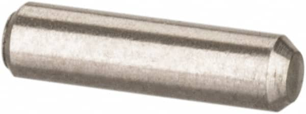 Value Collection - 1/16" Diam x 1/4" Pin Length 316 Stainless Steel Standard Dowel Pin - Bright Finish, 2 Beveled End - Caliber Tooling