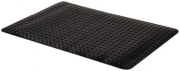 PRO-SAFE - 3' Long x 2' Wide, Dry Environment, Anti-Fatigue Matting - Black, Vinyl with Vinyl Sponge Base, Beveled on 4 Sides - Caliber Tooling