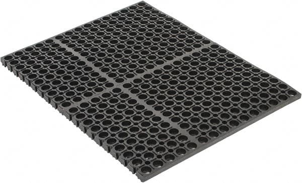 PRO-SAFE - 2' Long, Dry/Wet Environment, Anti-Fatigue Matting - Black, SBR Rubber with Rubber Base - Caliber Tooling