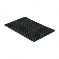 PRO-SAFE - 3' Long x 2' Wide, Dry/Wet Environment, Anti-Fatigue Matting - Black, SBR Rubber with Rubber Base - Caliber Tooling