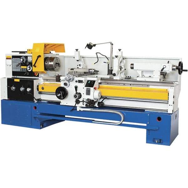 Summit - 18-1/4" Swing, 40" Between Centers, 120 Volt, Triple Phase Toolroom Lathe - 5MT Taper, 10 hp, 32 to 1,500 RPM, 3-1/8" Bore Diam, 44" Deep x 63" High x 94" Long - Caliber Tooling