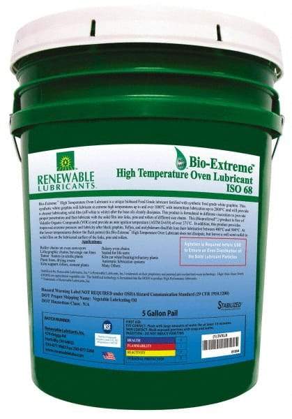 Renewable Lubricants - 5 Gal Pail Synthetic/Graphite Lubricant - White, -28°F to 2,000°F, Food Grade - Caliber Tooling