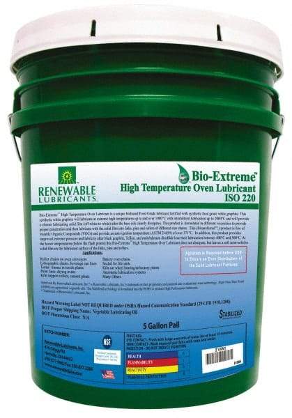 Renewable Lubricants - 5 Gal Pail Synthetic/Graphite Lubricant - White, -28°F to 2,000°F, Food Grade - Caliber Tooling