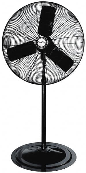 Air King - 30" Blade, 1/4 hp, 7,400 Max CFM, Single Phase Non-Oscillating Pedestal Fan - 2.04 Amps, 120 Volts, 3 Speed - Caliber Tooling