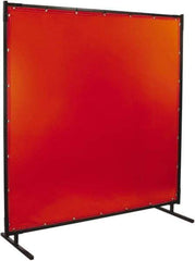 Steiner - 6 Ft. Wide x 4 Ft. High x 1 Inch Thick, Vinyl Portable Welding Screen Kit - Orange - Caliber Tooling